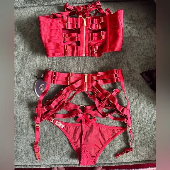 NWT Bordelle Minerva 3 piece Set in Burnt Red size S - Picture 2 of 9